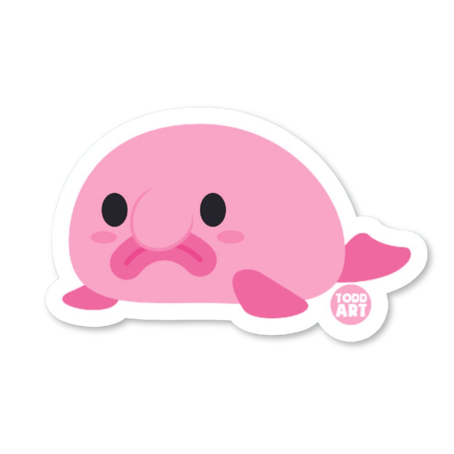 Boo Boo Buddies Blobfish sticker – silly sad-faced blobfish vinyl sticker for sea creature fans and quirky collections
