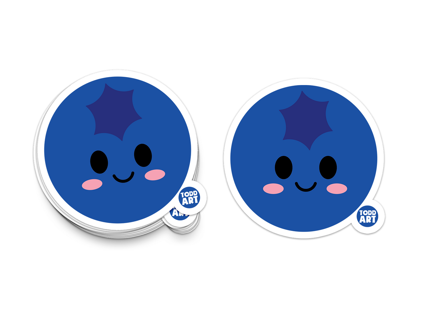 Boo Boo Buddies Blueberry sticker – happy single blueberry vinyl sticker for fruity fun and school supplies
