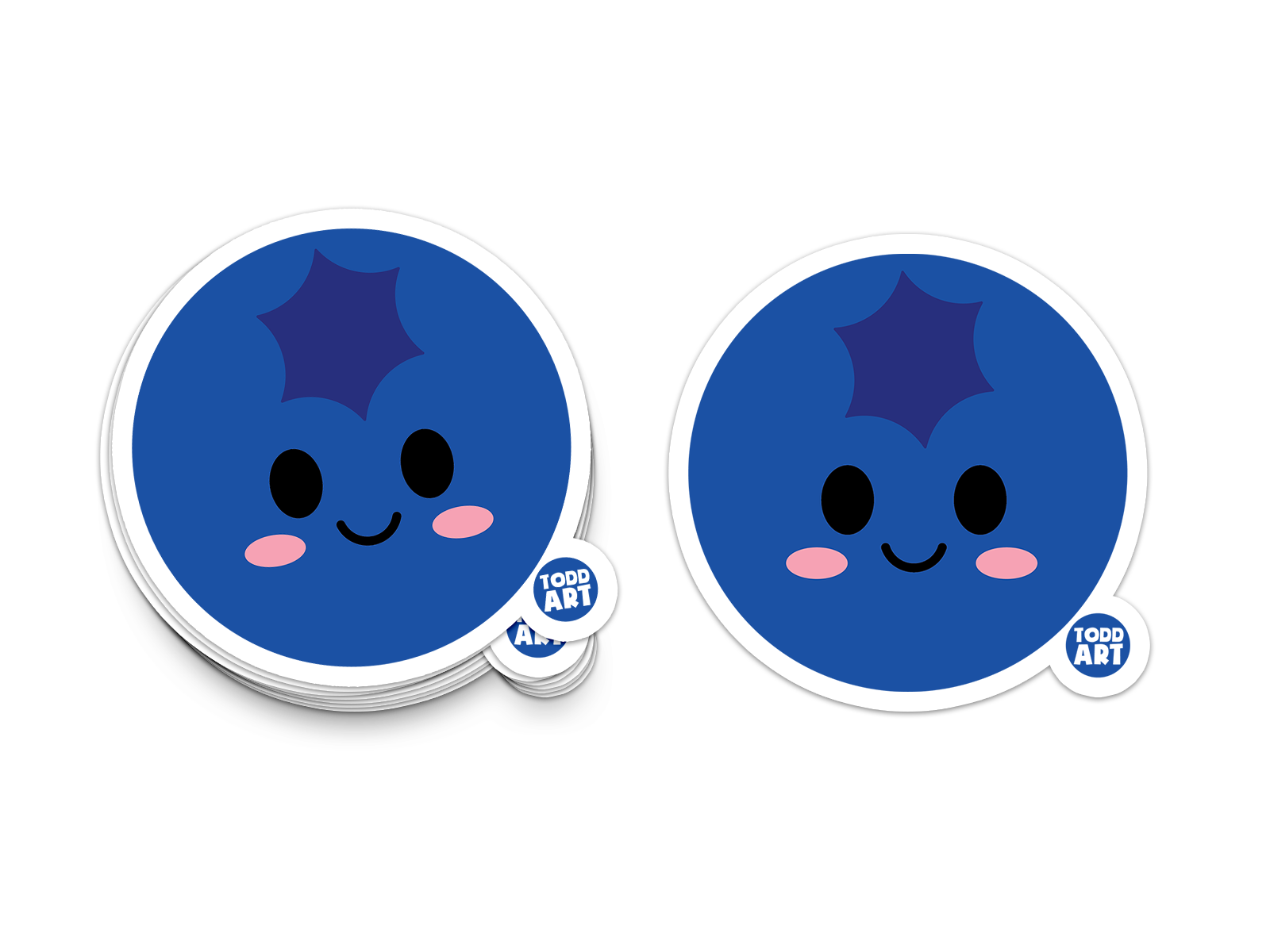 Boo Boo Buddies Blueberry sticker – happy single blueberry vinyl sticker for fruity fun and school supplies
