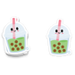 Boo Boo Buddies Boba sticker – cute bubble tea vinyl sticker with straw and smiling face for foodies and fans

