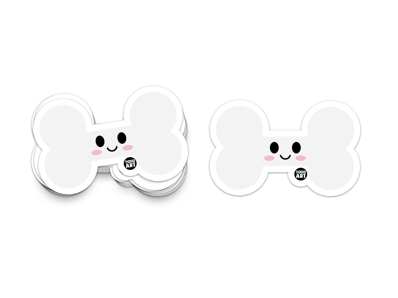 Cute smiling dog bone – adorable pet-themed sticker from Boo Boo Buddies

