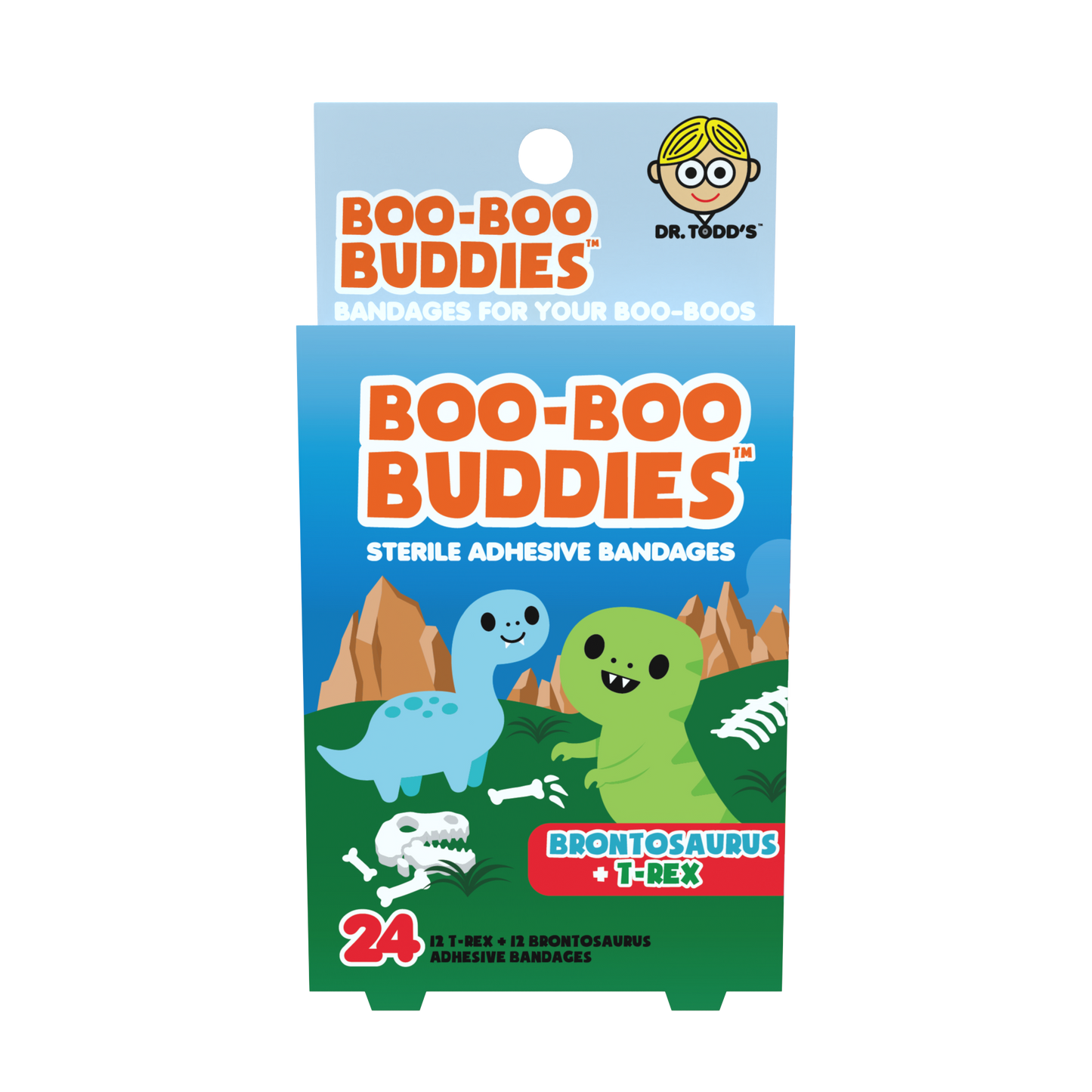 Dinosaur Bandages for Kids - Waterproof & Latex-Free (24-Count)
