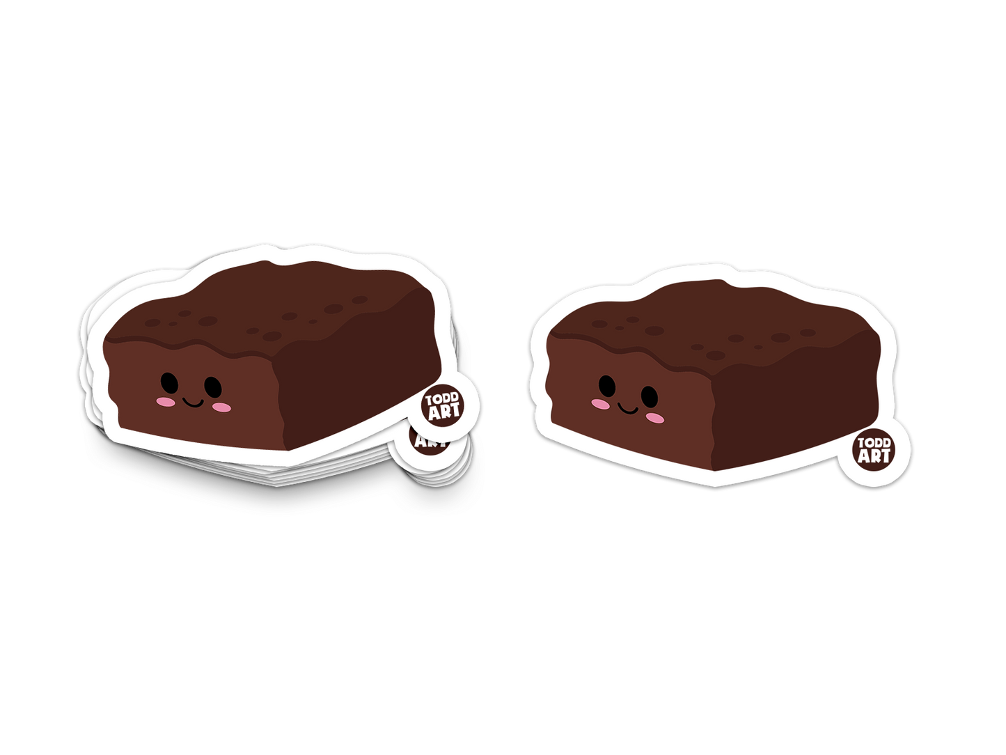 Fudge brownie with smiling face – sweet dessert sticker from Boo Boo Buddies
