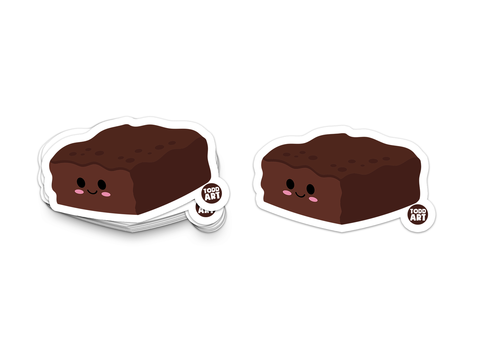 Fudge brownie with smiling face – sweet dessert sticker from Boo Boo Buddies
