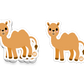 Cartoon camel with one hump and happy face – safari animal sticker from Boo Boo Buddies
