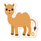 Cartoon camel with one hump and happy face – safari animal sticker from Boo Boo Buddies
