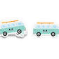 Mint green campervan with roof rack – adorable Boo Boo Buddies® van life sticker for collectors
