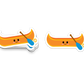 Orange canoe with blue paddle and happy face – playful Boo Boo Buddies® outdoor adventure sticker
