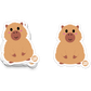 Fluffy tan capybara with pink cheeks – lovable Boo Boo Buddies® animal collectible sticker
