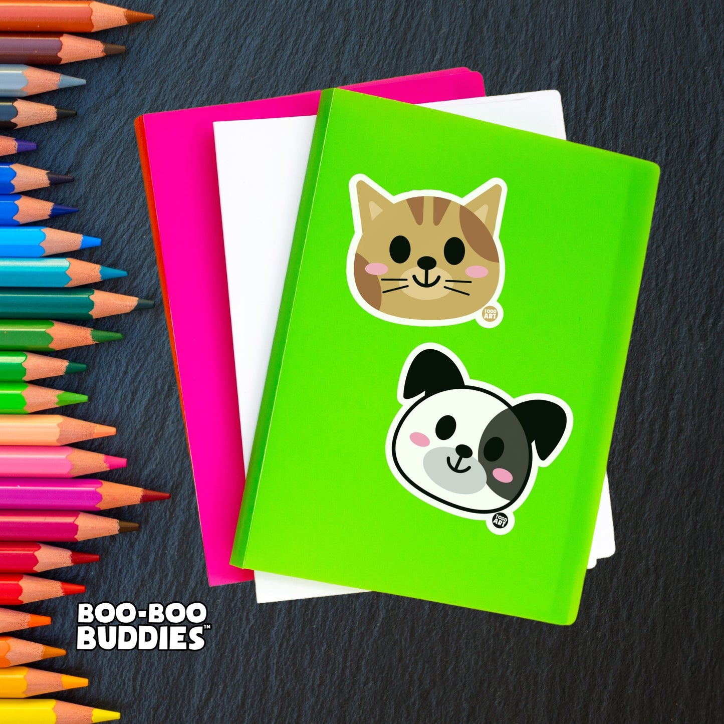 Boo Boo Buddies™ Telephone Sticker – Cute Kawaii Vinyl Sticker, Waterproof Glossy 3″ Die‑Cut