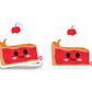 Slice of cherry pie with whipped cream and smile – dessert collectible sticker from Boo Boo Buddies
