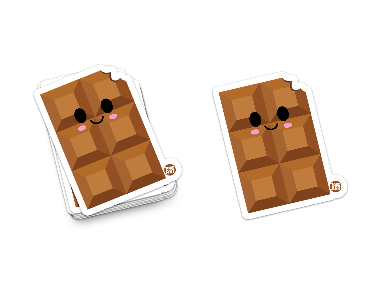 Sweet chocolate bar with bite taken out – delicious candy-themed sticker for dessert fans and sweet tooths