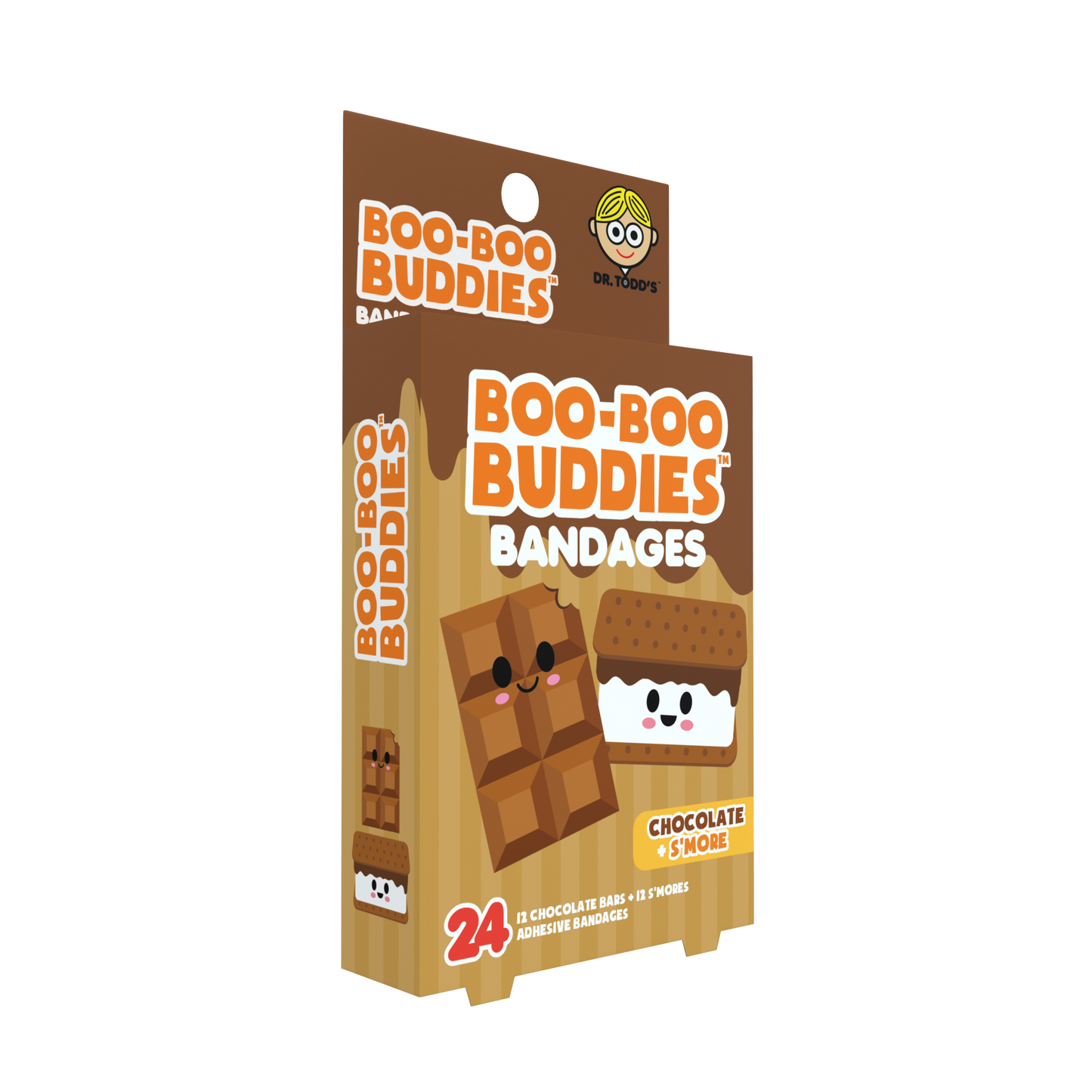 Chocolate Bar & S’more Bandages for Kids – Waterproof, Latex-Free, 24 Count | Dr. Todd’s Boo-Boo Buddies®