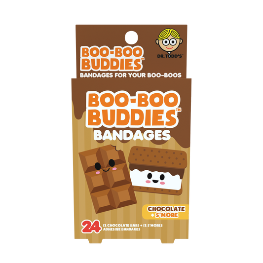 Chocolate Bar & S’more Bandages for Kids – Waterproof, Latex-Free, 24 Count