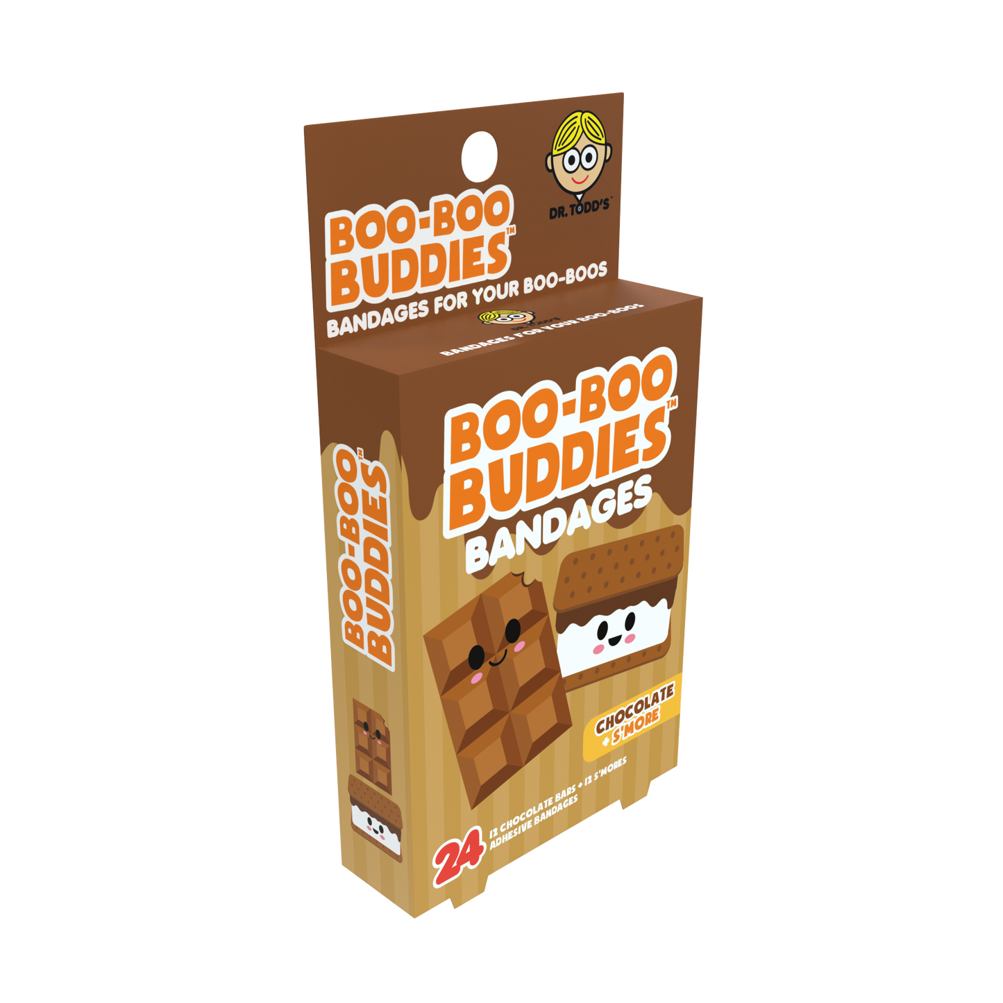 Chocolate Bar & S’more Bandages for Kids – Waterproof, Latex-Free, 24 Count | Dr. Todd’s Boo-Boo Buddies®