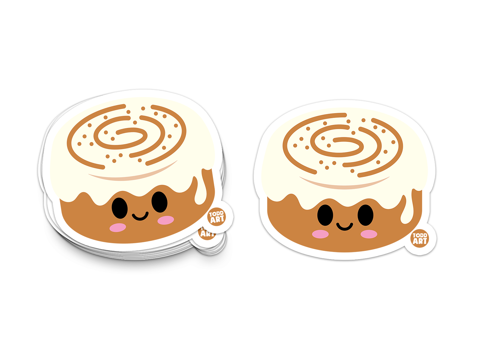 Cute cinnamon roll sticker with frosting and sprinkles – collectible character design from Boo Boo Buddies