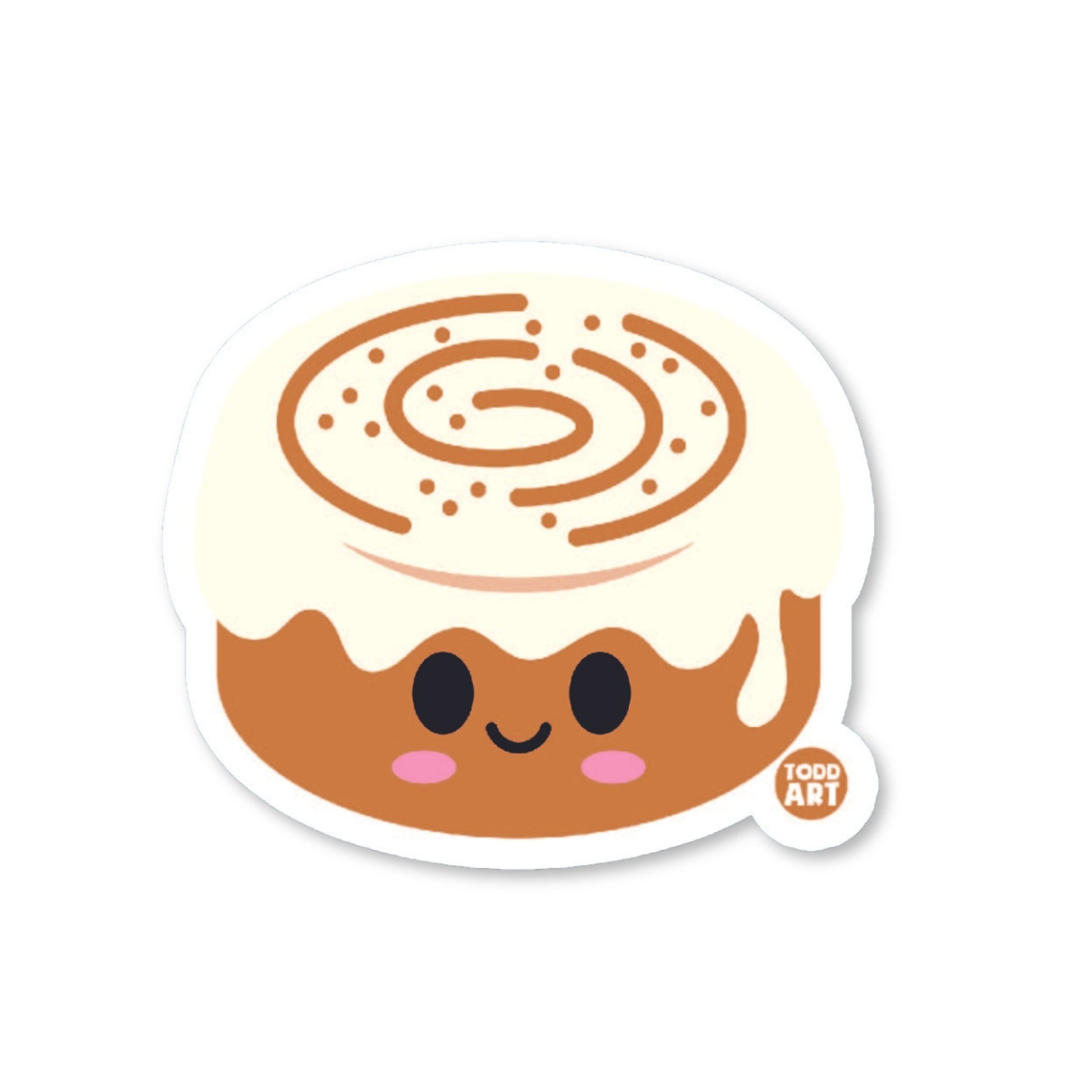 Cute cinnamon roll sticker with frosting and sprinkles – collectible character design from Boo Boo Buddies