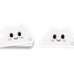 Smiling white cloud sticker with rosy cheeks – adorable weather-themed collectible from Boo Boo Buddies
