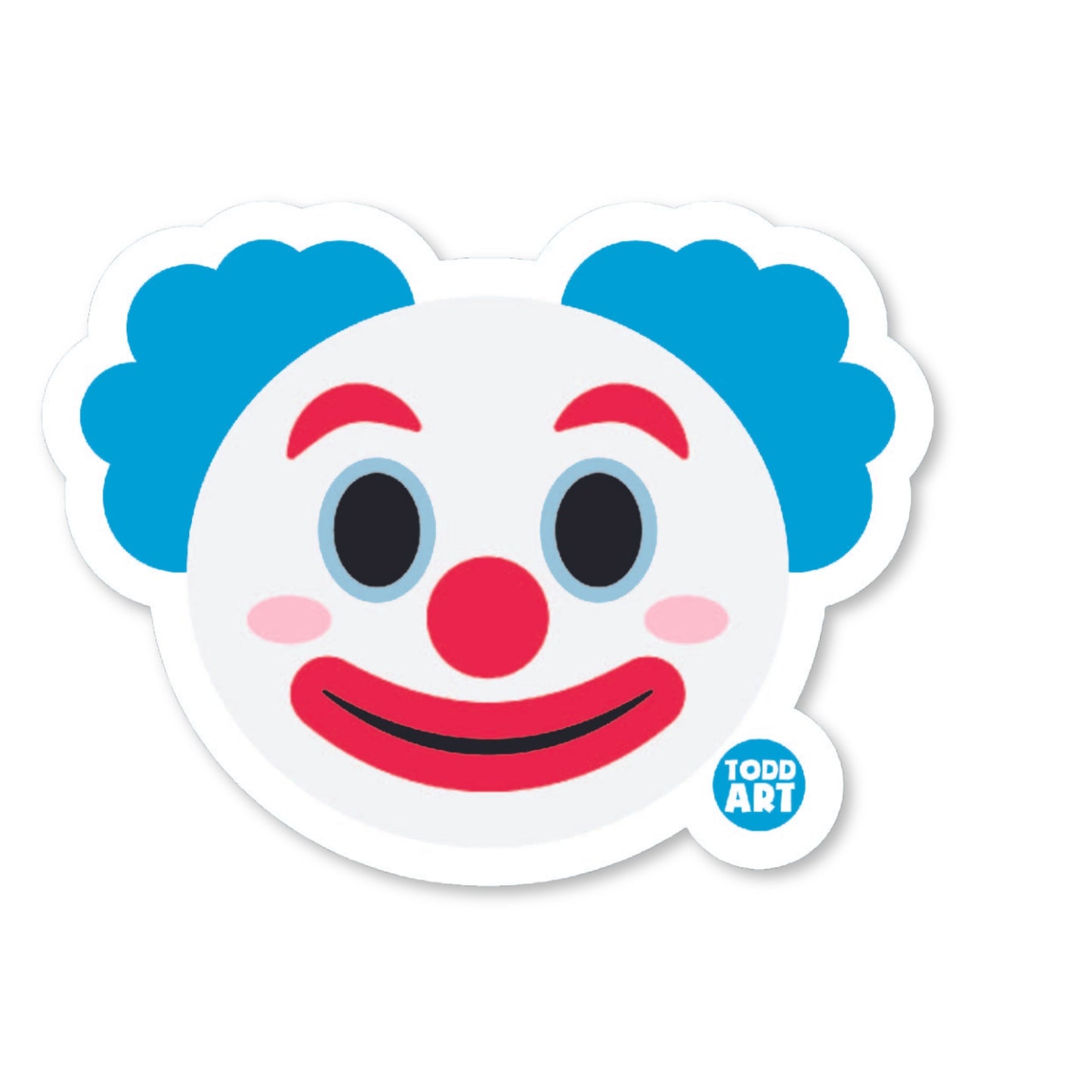 Boo Boo Buddies™ Clown Sticker – Cute Kawaii Vinyl Sticker, Waterproof Glossy 3″ Die‑Cut