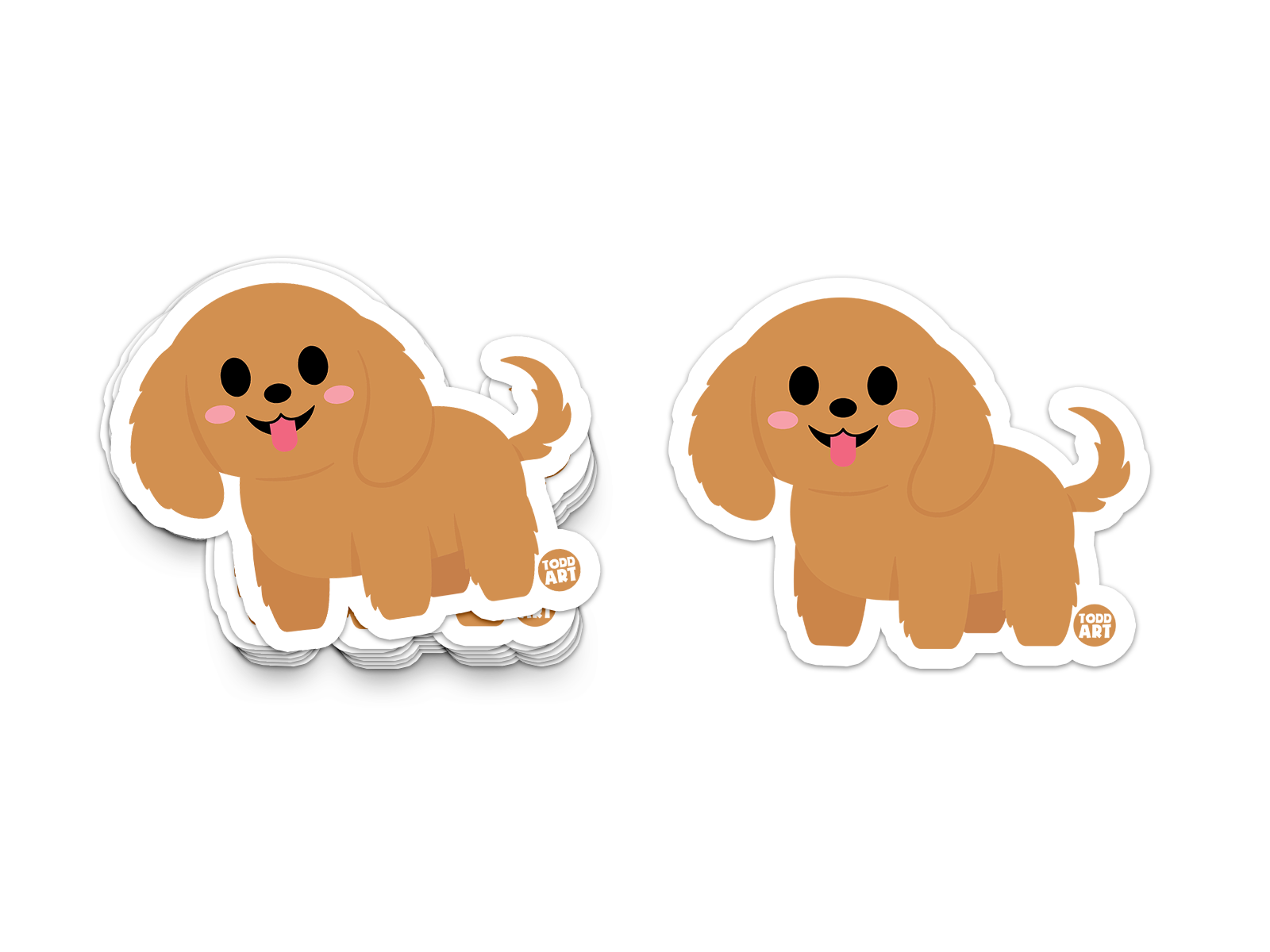 Brown cocker spaniel puppy with floppy ears – cute collectible dog sticker
