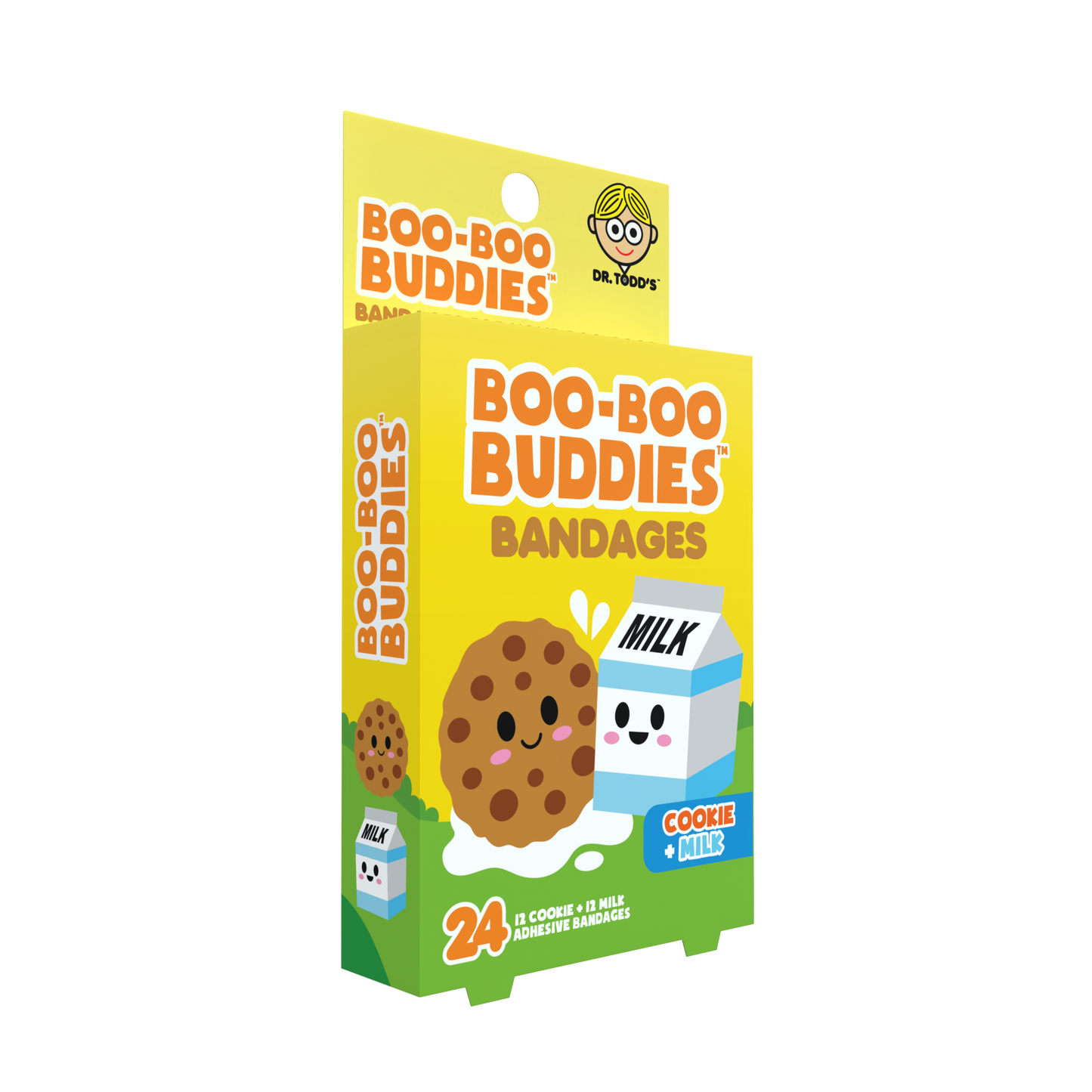 Cookie + Milk Bandages for Kids – Waterproof, Latex-Free, 24 Count | Dr. Todd’s Boo-Boo Buddies®