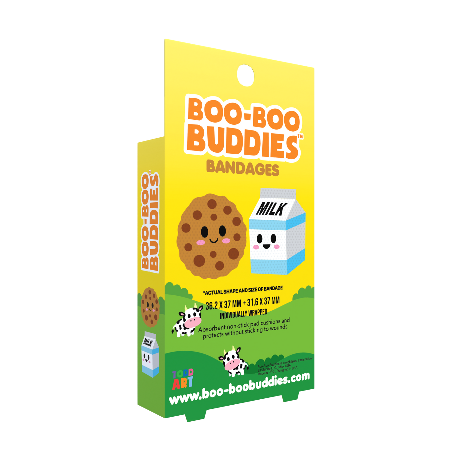 Cookie + Milk Bandages for Kids – Waterproof, Latex-Free, 24 Count | Dr. Todd’s Boo-Boo Buddies®