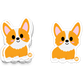 Cute corgi dog sticker with big ears and fluffy fur
