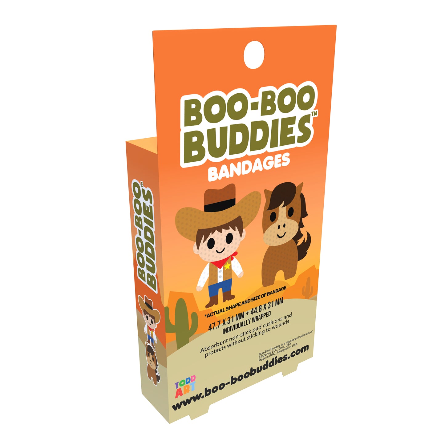 Cowboy & Horse Bandages for Kids – Waterproof, Latex-Free, 24 Count | Dr. Todd’s Boo-Boo Buddies®