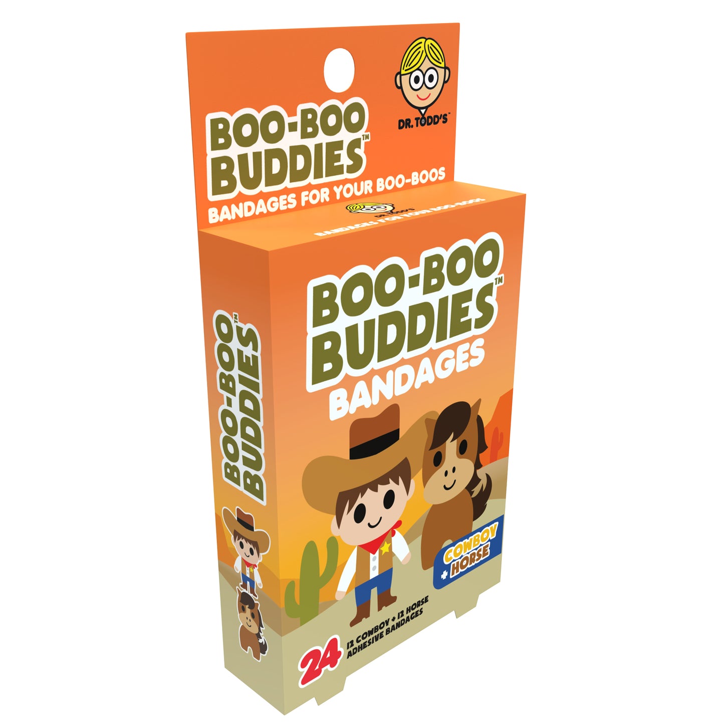 Cowboy & Horse Bandages for Kids – Waterproof, Latex-Free, 24 Count | Dr. Todd’s Boo-Boo Buddies®