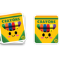 Crayon box sticker with smiling face and colorful crayons, from the Boo Boo Buddies sticker collection.
