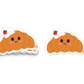 Cute croissant sticker with whipped cream and a strawberry on top