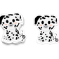 Cute dalmatian dog sticker with black spots and blushing cheeks