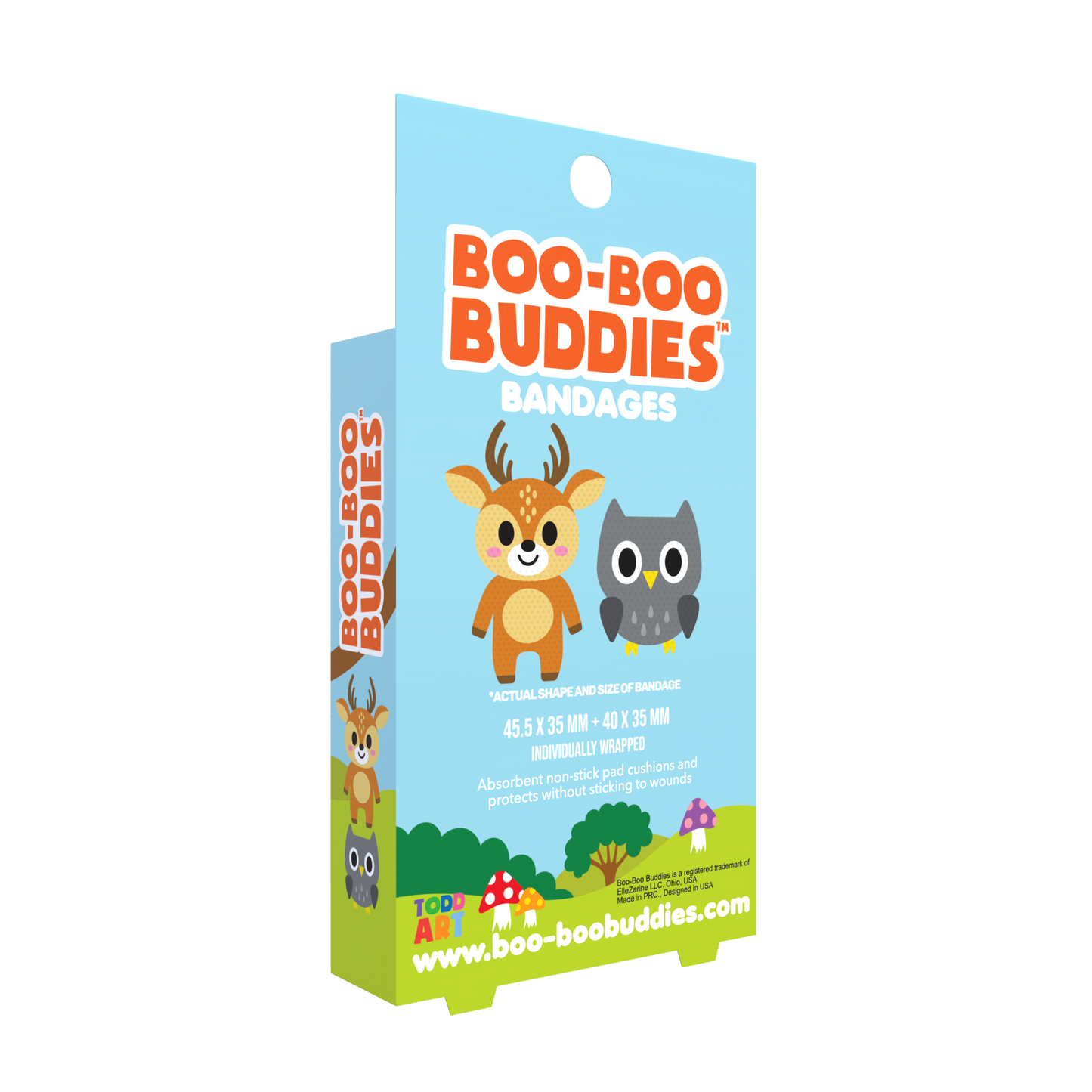 Deer & Owl Bandages for Kids – Waterproof, Latex-Free, 24 Count | Dr. Todd’s Boo-Boo Buddies®