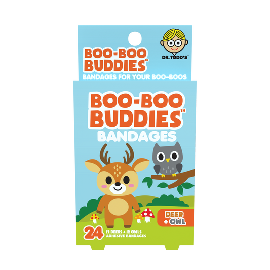 Deer & Owl Bandages for Kids – Waterproof, Latex-Free, 24 Count