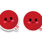 Round red dodgeball sticker with cute smiling face
