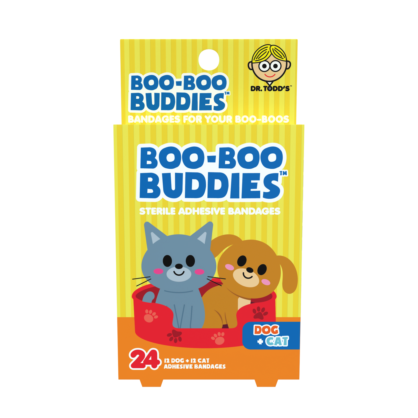 Dog & Cat Bandages for Kids – Waterproof, Latex-Free, 24 Count | Dr. Todd’s Boo-Boo Buddies®