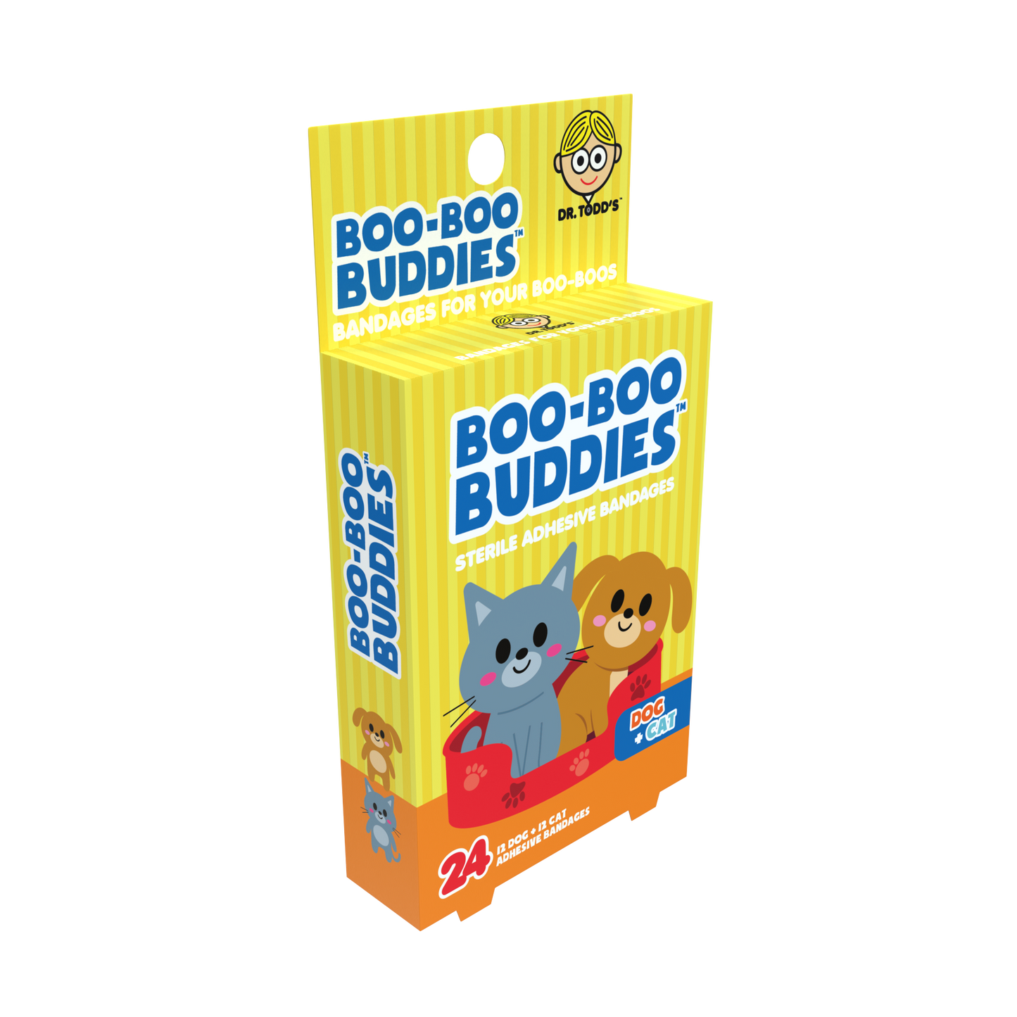 Dog & Cat Bandages for Kids – Waterproof, Latex-Free, 24 Count | Dr. Todd’s Boo-Boo Buddies®