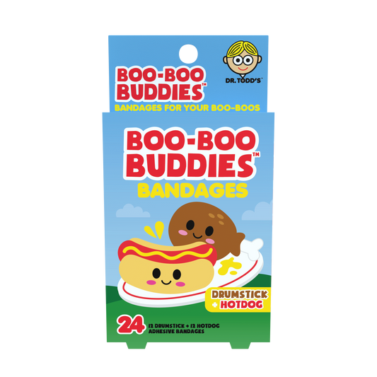 Drumstick & Hot Dog Bandages for Kids – Waterproof, Latex-Free, 24 Count
