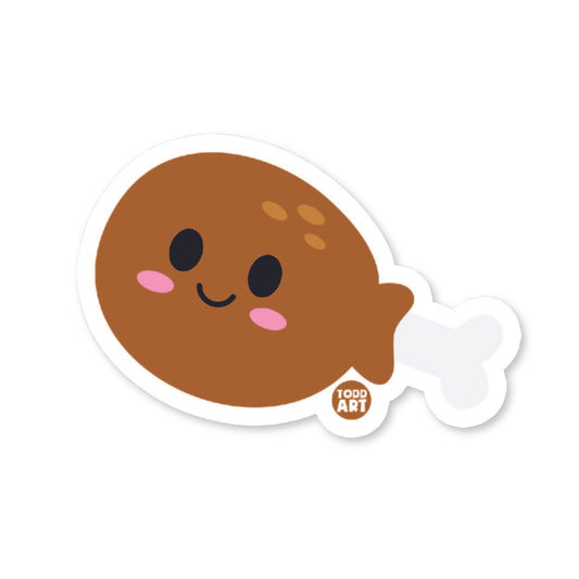 Crispy chicken drumsticks with smiling faces – fun snack-time sticker for foodies and sticker collectors