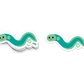 Adorable green eel sticker with a happy face and blushing cheeks
