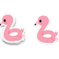 Pink flamingo floatie sticker with soft curves and cute eye
