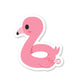 Pink flamingo floatie sticker with soft curves and cute eye

