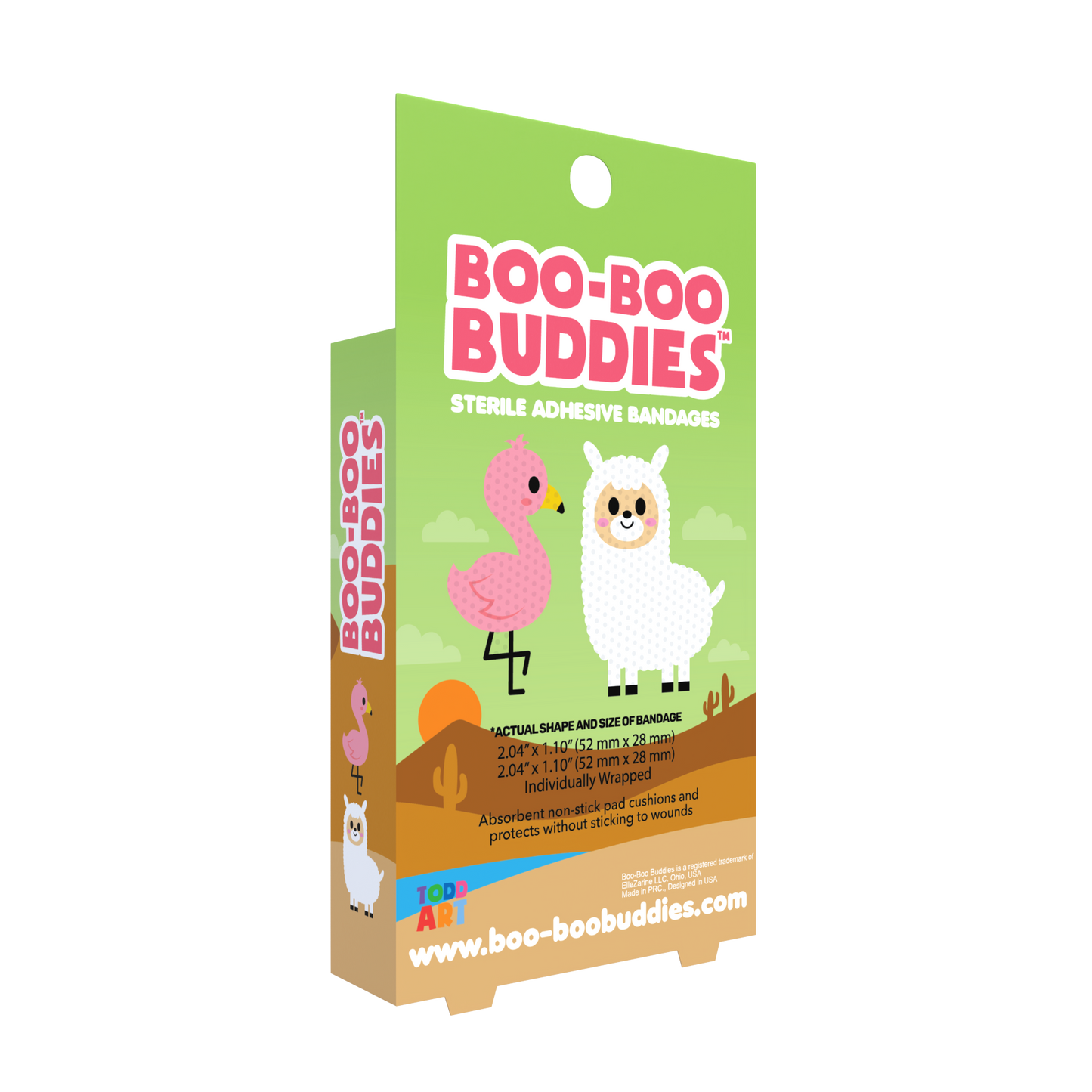 Flamingo &  Llama Bandages for Kids – Waterproof, Latex-Free, 24 Count | Dr. Todd’s Boo-Boo Buddies®