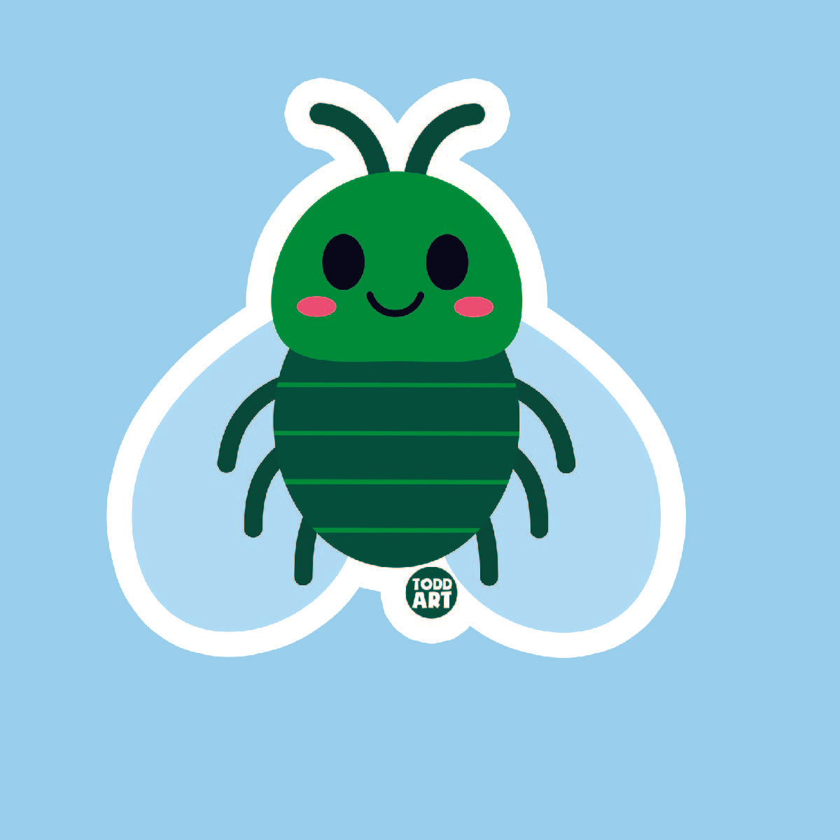 Green Fly Vinyl Sticker