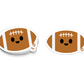 Classic brown football sticker with white stripes and a smile
