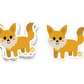 Cute orange fox sticker standing on all four legs with fluffy cheeks and tail
