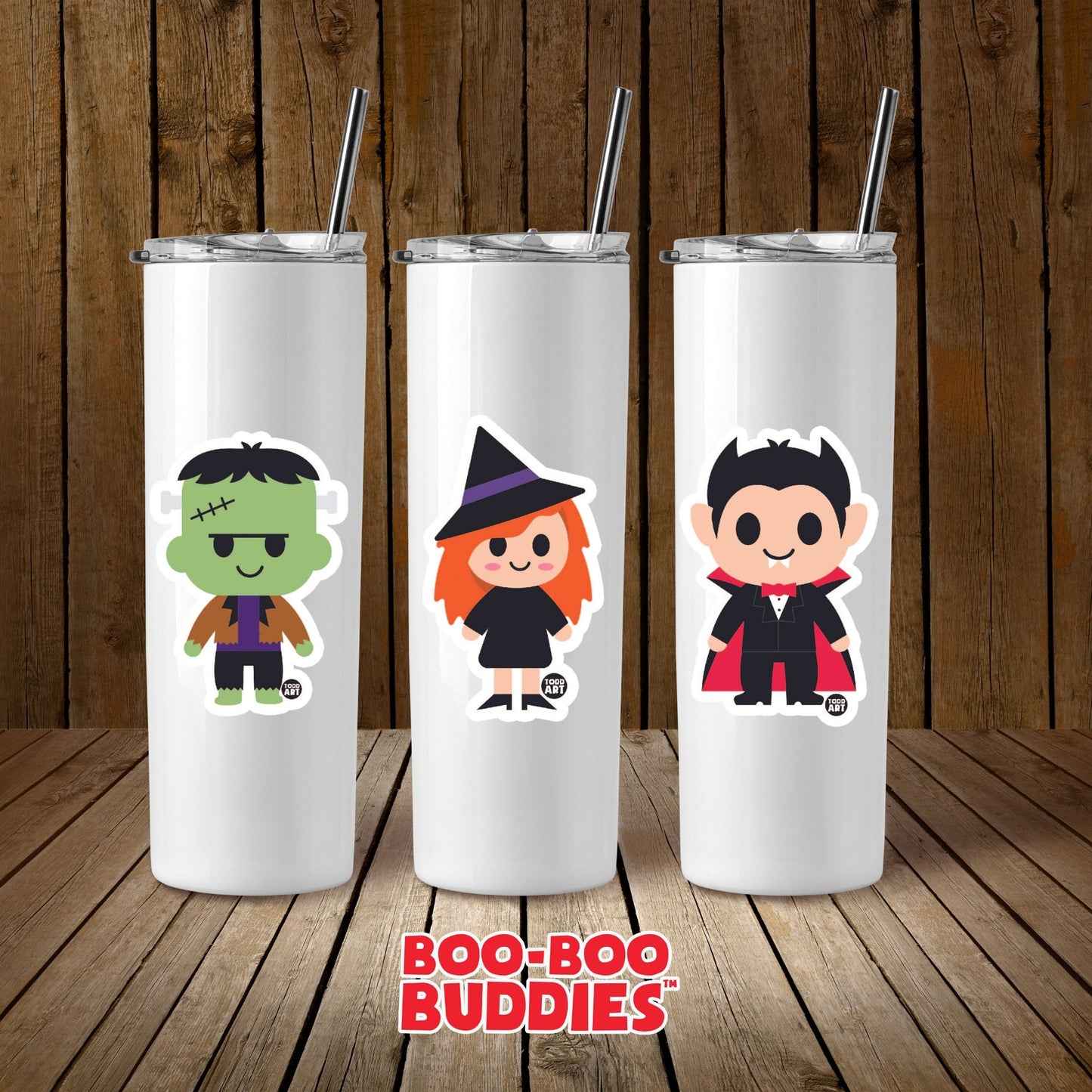 Boo Boo Buddies™ Wheel Chair Sticker – Cute Kawaii Vinyl Sticker, Waterproof Glossy 3″ Die‑Cut