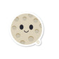 Smiling full moon sticker with crater details and sweet expression
