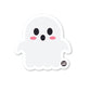 A die-cut vinyl sticker of a cute ghost with a glossy finish, part of the 'Boo-Boo Buddies' collection.