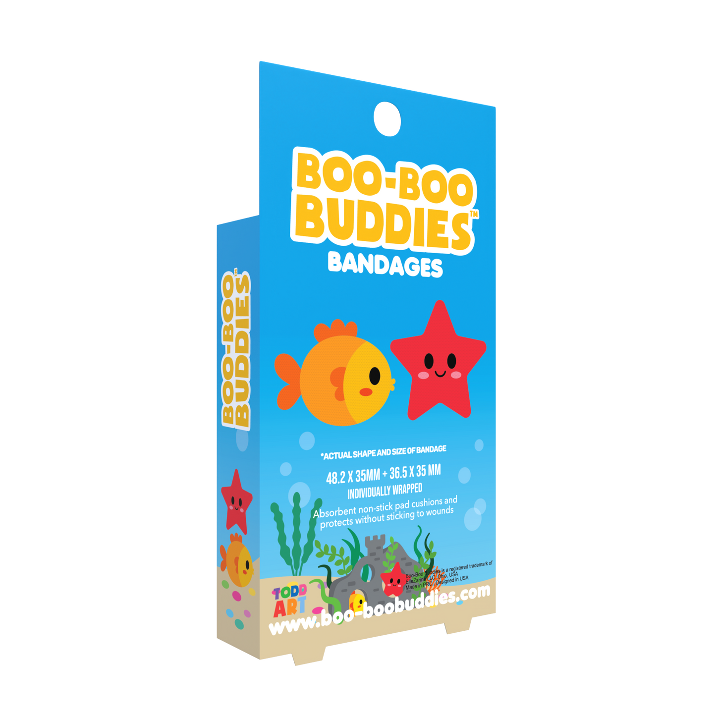 Goldfish & Starfish Bandages for Kids – Waterproof, Latex-Free, 24 Count